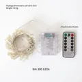 9m 300LED copper wire fairy lights with 8 modes remote and battery box set - Warm White 9m