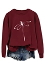 Detail of burgundy crewneck sweatshirt featuring a white minimalist dragonfly art print - Wine Red (White Print)