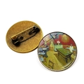Broche en bronze vintage avec l'art de Van Gogh Terrasse du Café le Soir en verre - Le Café de Nuit (JY006849-16)