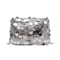 Borsa a tracolla con paillettes argento con catena in metallo e trama scintillante - Argento
