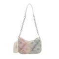 Borsa a spalla in denim stella arcobaleno con frange e portamonete rotondo - Stella a Cinque Punte Bianco Riso