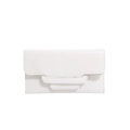 Elegante bolso de mano cuadrado blanco minimalista con hebilla a capas para mujer - Blanco