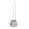 Modische silberne Cloud-Tasche mit Kordelzug und minimalistischem Schultergurt-Design - Silber