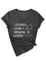 Detail of V-neck dark gray t-shirt with MATH and geometric math formula print - S / Heather Grey (White Graphic)