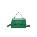 Sac à main vert vif en cuir synthétique avec motif vague gaufré et détails dorés - Vert