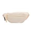 Chic corduroy crossbody waist bag in cream white featuring a minimalist striped texture - White