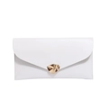 Pochette a busta bianca moderna da donna con fibbia dorata e forma quadrata elegante - Bianco