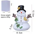 Weihnachts-Schneemann-Harzfigur für Tischdeko mit den Maßen 8,5x8,5x12,5 cm - Schwarzer Hut Zweig Schneemann
