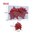 Ornamenti natalizi a foglia rossa con glitter verdi in confezione regalo trasparente - Rosso