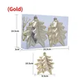 Set di decorazioni natalizie a foglia glitterata dorata in confezione regalo - Oro