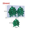 Set di 2 ciondoli a foglia di agrifoglio verde di Natale con bordi dorati glitterati - Verde