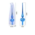 Blue electroplated 28cm Christmas tree finial topper in 32cm packaging box showing dimensions - Blue