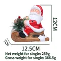 Santa Claus on sleigh ceramic ornament with dimensions 12x12.5x7cm for Christmas decor - Sleigh Santa / Light-up Style