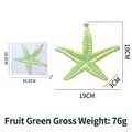 Starfish ocean Christmas tree ornament in fruit green with glitter finish and silver cap - Fruit Green