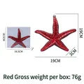 Sparkling red starfish Christmas tree topper ornament with dimensions and gift box - Red