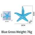 Blue glitter starfish Christmas tree ornament 19cm festive holiday hanging decoration - Blue
