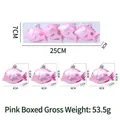 Lot de 4 ornements de Noël en forme de maquereau rose avec paillettes en boîte - Rose