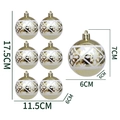 Set di sei palline di Natale dorate da 6 cm con motivi a fiocco di neve glitterati - Griglia Oro Fiocco di Neve / 6cm