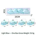 Lot de 4 décorations de Noël en forme de maquereau bleu clair avec paillettes vertes - Bleu clair