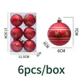 Set de 6 bolas de Navidad rojas con patrones de estrellas doradas y detalle de 6 cm - Estrellas Rojas y Doradas