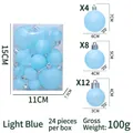 Set de 24 boules de Noël bleu clair en trois tailles avec boîte cadeau transparente - Bleu Clair 24 Pièces