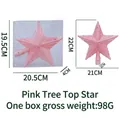 Rosa Weihnachtsbaumspitze mit Glitzerstruktur und Maßen der Verpackung 20cm - Rosa