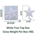 Weißer Christbaumspitze Stern mit bunten Glitzerpunkten und Geschenkbox-Verpackung - Weiß