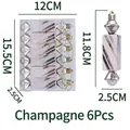 Set di 6 decorazioni natalizie a forma di caramella color champagne con finitura metallica - Champagne