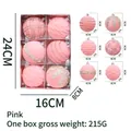 Set di palline di Natale rosa con motivi glitterati in scatola regalo - Pallina Fioccata Rosa Con Strass