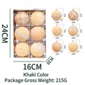 Set di 6 palline di Natale kaki da 8 cm con glitter e texture in velluto - Pallina Fioccata Cachi Con Strass