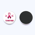 Pink ribbon breast cancer awareness magnet with Together For A Cure text and magnetic back - Together For A Cure Style (JY007300-1)