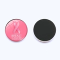 Pink ribbon breast cancer awareness magnet with 25mm round magnetic back and pink ribbon icon - October Awareness Month Style (JY007300-6)