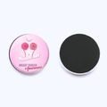 Pink breast cancer awareness magnet set showing front floral design and magnetic back - Rose Line Charity Style (JY007300-8)