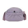 Minimalistische lila Nylon Umhängetasche mit verstellbarem Gurt und Reißverschluss - Lila