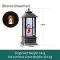 Lanterne de Noël bonhomme de neige en bronze avec paillettes et dimensions de 13 cm - Bonhomme de Neige Bronze