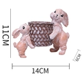Easter rabbit resin figurine with basket weave pot, brown finish, 14cm x 11cm size - Brown Bunny Carrying Basket
