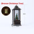 Lanterne de Noël en bronze avec effet boule à neige et décor sapin miniature - Sapin de Noël Bronze