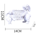 Easter resin rabbit figurine carrying a woven basket with 14x6x11cm size details - White Bunny Carrying Basket