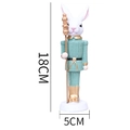 Mint green resin bunny soldier figurine with golden scepter, 18cm Easter decor - 18cm / Green Scepter Rabbit