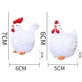 Set van hars haan en hen figuren met afmetingen voor Pasen decoratie in huis - Wit Haan Hen Paar