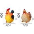 Paas-hars kuiken miniaturen set met oranje haan en bruine hen tuin decoratie - Haan Hen Paar