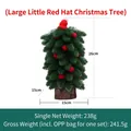 Sapin de Noël artificiel de 26 cm avec bonnet rouge et socle en bois - Grand sapin de Noël avec bonnet rouge