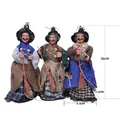 Set de 3 muñecas brujas de Halloween con escobas y sombreros negros, decoración de 36cm - Colección Estilo Bruja