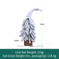 Mini beflockte Zeder Weihnachtsbaum mit Schneeeffekt und rustikalem Holzfuß 27cm - Mittlerer Gebogener Weihnachtsbaum