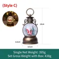 Vintage Weihnachtslaterne in Bronze mit Weihnachtsmann und LED-Beleuchtungseffekt - Weihnachtsmann