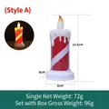 LED Christmas candle lamp with red and white candy cane stripes and a round base - Small