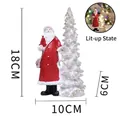 Papá Noel luminoso de resina con árbol, dimensiones 18x10x6cm para navidad - Papá Noel Rojo Árbol de Navidad Luminoso