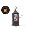 Bronze Christmas lantern with Santa Claus and snow effect, 22cm height display - Large Bronze Santa Claus