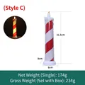 LED flickering flameless candle with red and white candy cane stripes and wax drip effect - Large