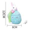Easter resin bunny figurine on blue lace egg with crystal accents, size 12x8x6cm - Blue Egg Resting Green Rabbit(HA0021A)